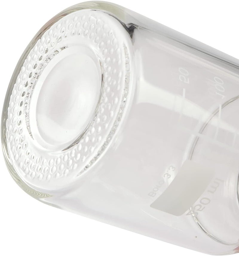 Pastein 4 Pieces 250ml Graduated Round Reagent Media Storage Lab Bottles with GL45 PBT Red Screw Cap, 3.3 Borosilicate Clear Glass - Image 5